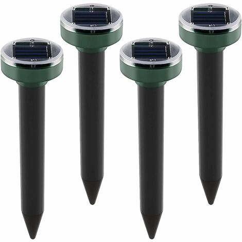 Solar Mole Repellent, 4 Pack Ultrasonic Solar Power Animals Repeller Waterproof for Outdoor Garden Lawn Yard Get Rid of Moles Voles Gophers Rats Rodents