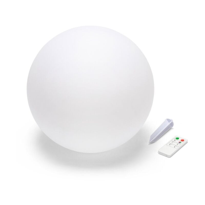 Sphère lumineuse à led rvb alimentée par énergie solaire Velamp solar nova 0.4w 3000k blanc - sl528