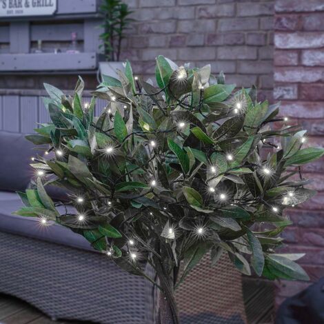Solar Outdoor Garden Multi Function Fairy String Lights, 50 White LEDs, 5m