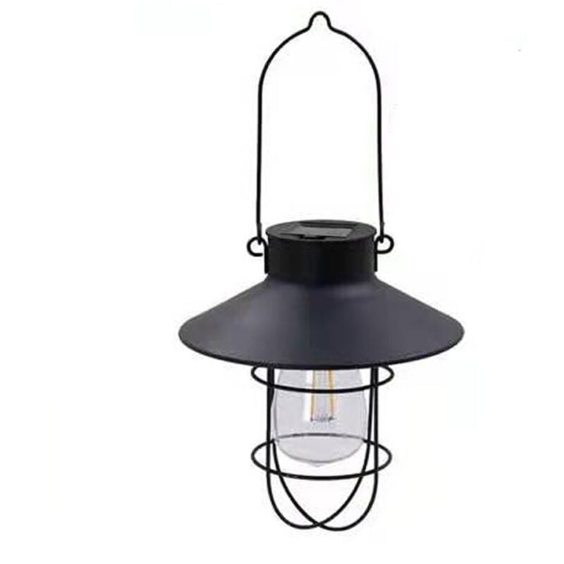 Solar Outdoor Hanging Light Waterproof - Retro Design for Yard, Backyard, Garden, Yard, Passage-black hanging lamp