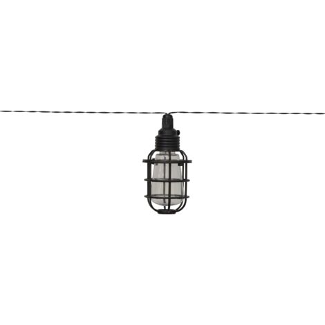 Solar Outdoor-Lichterkette ,Cage', 8 LED Glühbirnen mit Gittern, Dämmerungssensor, schwarz, L 210cm