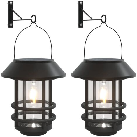Solar Outdoor Wall Lanterns 2 pcs White vidaXL