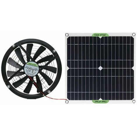 Solar Panel 100W Monocrystalline Silicon Solar Panel Solar Film 12V Solar Fan 10 Inch Mini Cooling Fan Solar Exhaust Fan Solar Powered Pet Toilet Fan