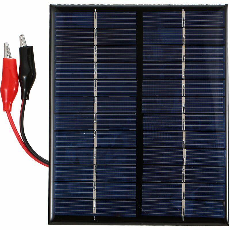 Mimiy - Solar Panel 2W 12V Solar Panel with Clips Polycrystalline Silicon Solar Cell diy Waterproof Camping Portable Power Solar Panel Compatible for