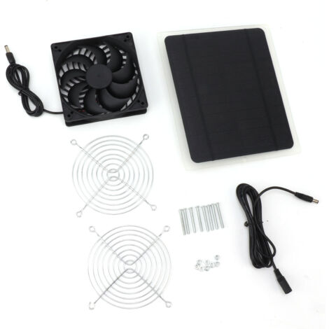 Solar Panel Fan Kit 10W Weatherproof Solar Powered Fan Wall Mounted for Outside Small Chicken Coops Greenhouses Sheds
