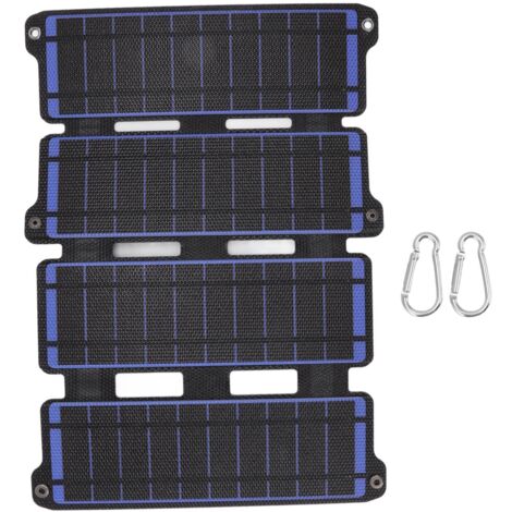 Solar Panel Folding Monocrystalline Silicon 2 USB Output Flexible ETFE Solar Panel 14W 5V Blue