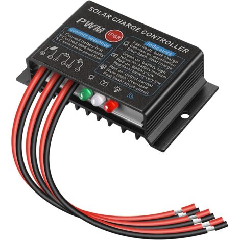 Solar Panel Regulator, Charge Controller Solar Panel Regulator 12V/24V 20A PWM Waterproof IP68 Solar Panel Charge Regulator