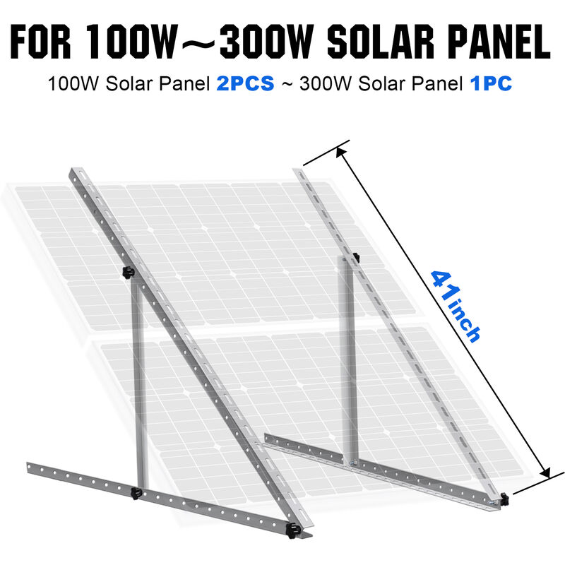 Eco-worthy - Solar Panel Tilt Mount Brackets Flat Surface Set Adjustable roofs shed rv Marine