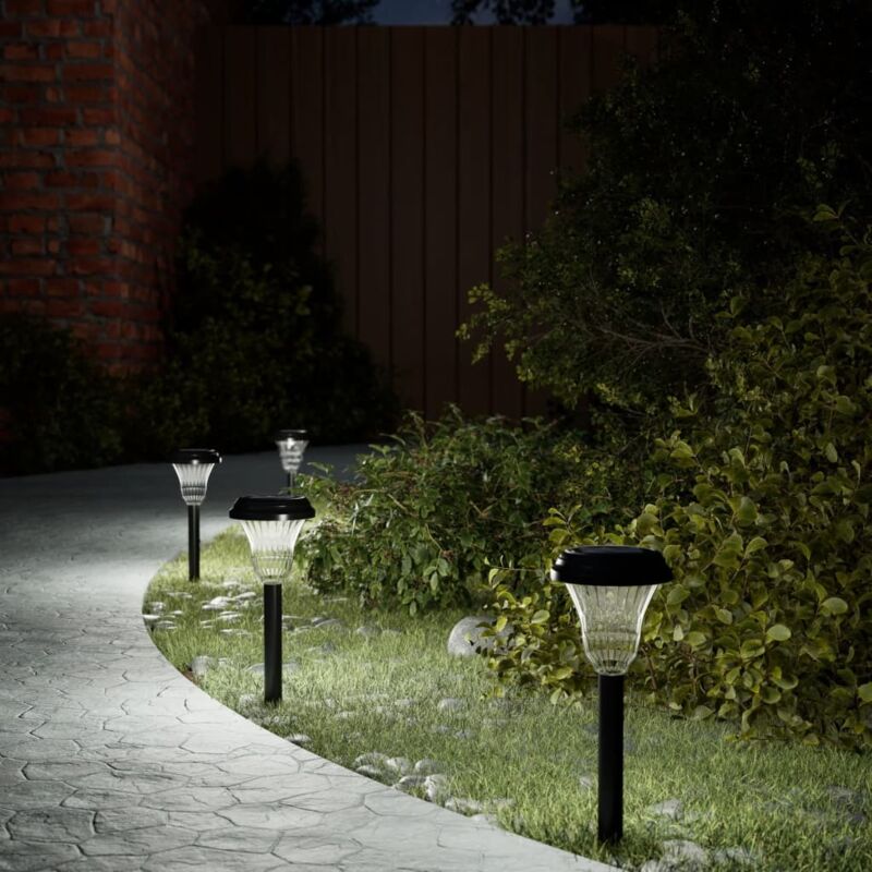 Solar Pathway Lights with Ground Spikes 12 pcs White Vidaxl