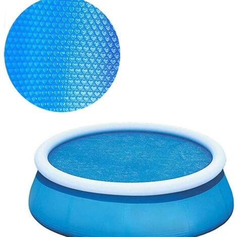 Solar Pool Cover, 8ft Round Heat Retention Cover, Blue Hot Tub, Dustproof Waterproof Solar Pool Cover, for Above Ground/Inground Pools, Inflatable Pools
