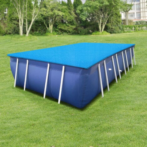Solar Poolabdeckung Ferrarno 549x274 cm Blau eckig [en.casa]