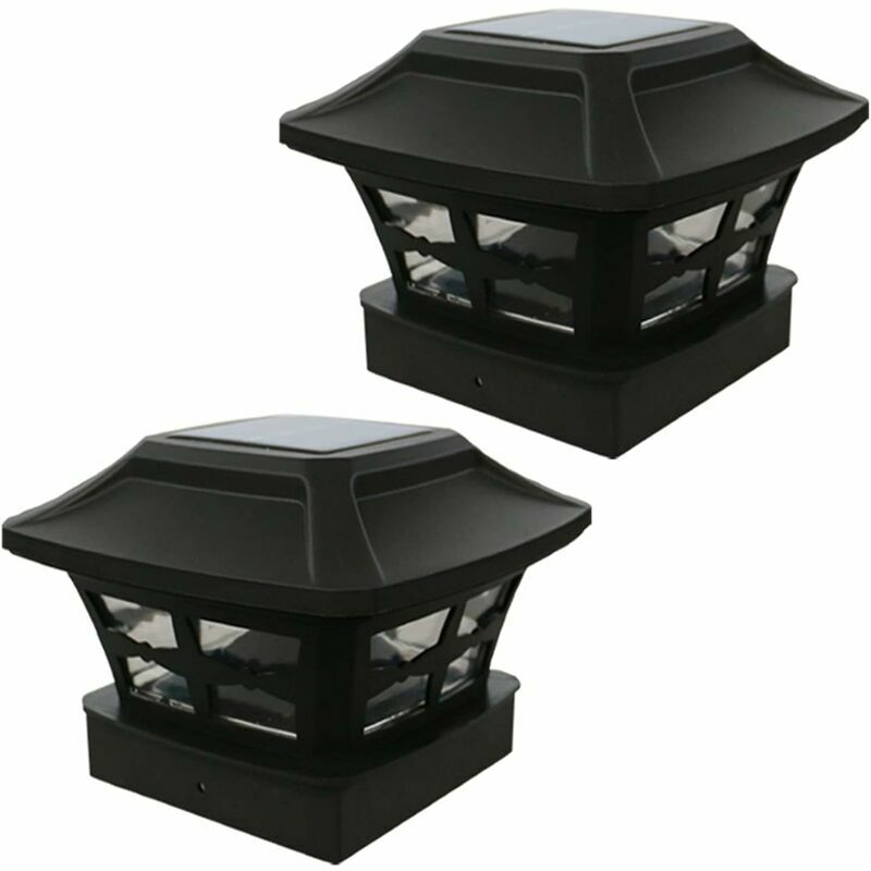 Solar Post Cap Lights, Outdoor led Lighting Deck Fence Cap Light Two Light Modes Warm White/Bright White Suitable for 4x4inch Wooden Posts
