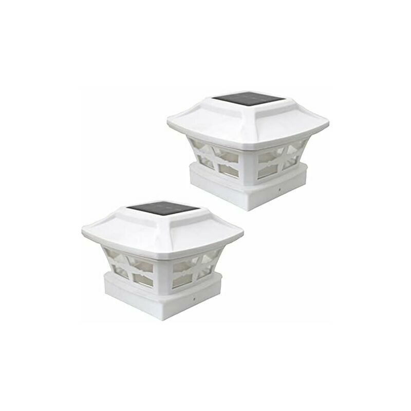 Solar Post Cap Lights, Outdoor led Lighting Deck Fence Cap Light Two Light Modes Warm White/Bright White Suitable for 4x4inch Wooden Posts