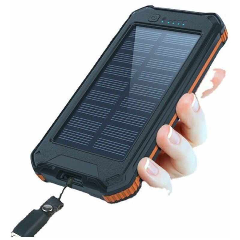 Solar Power Bank 30000mAh - Chargeur portable haute capacité, 4 entrées et 3 sorties, Lampe de poche LED, Compatible iPhone/Samsung/iPad