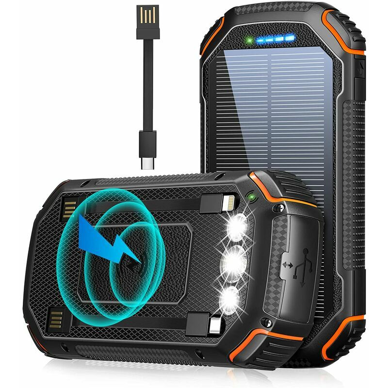 Solar Power Bank 36000mAh, caricabatterie solare