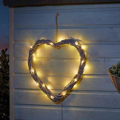 Solar Power In-Lit Firefly Heart Rustic Heart Hanging Wreath Outdoor Light Up Ornamental Heart Garden Decoration Wall Fence Lighting
Visit the garden mile Store