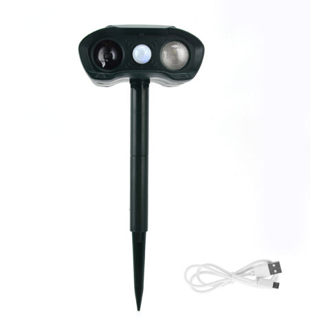 Solar Powered Animal Repeller Ultrasonic Mouse Repeller with 3 Gears Function for Outdoor Garden