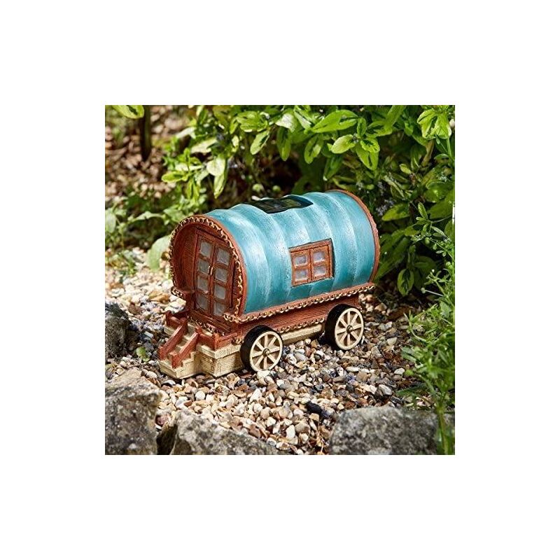Solar Powered Fairy House - Gypsy Rose Caravan