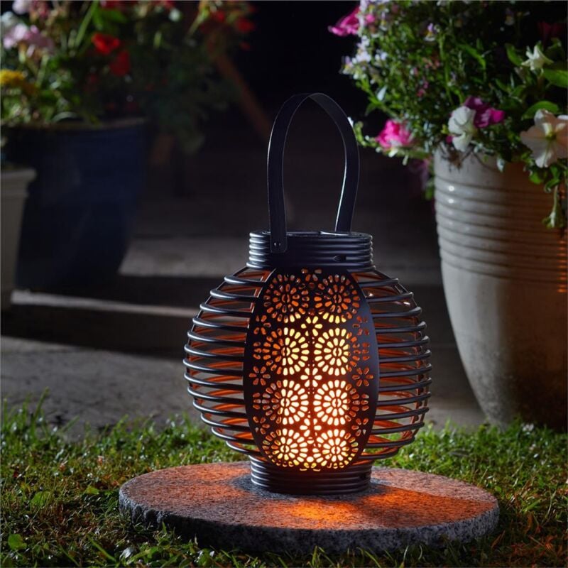 Garden Mile - Smart Garden Solar Ferrara Flaming Torch Lantern led Light Candle Silhouette