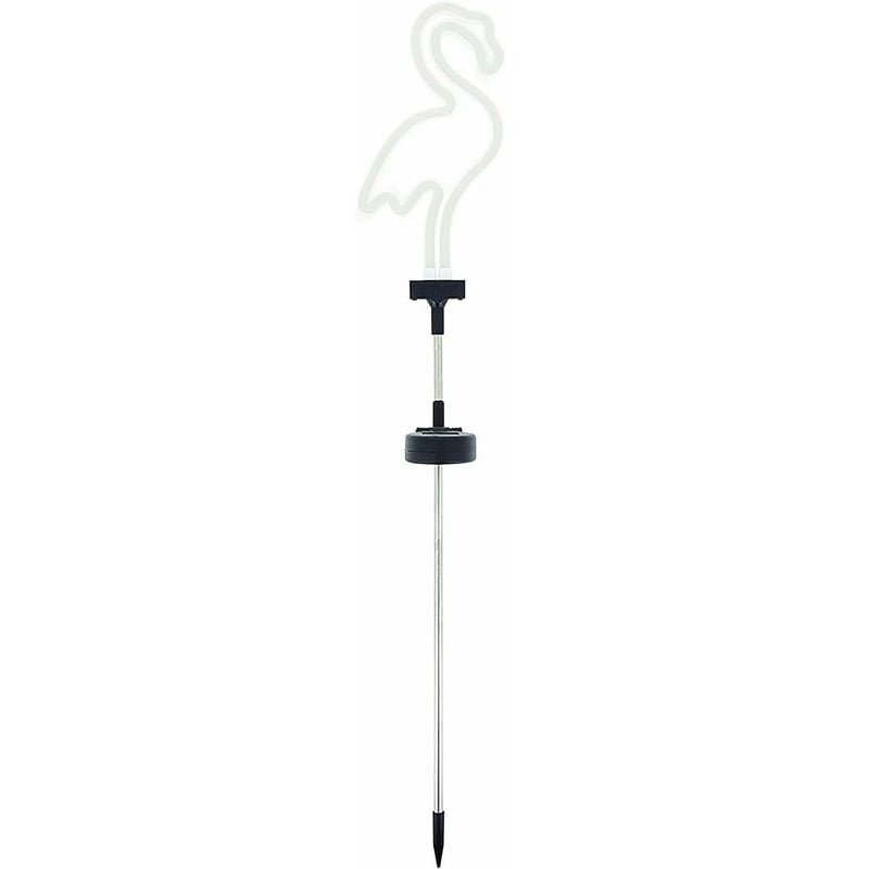 Solar powered led neon stake 'Pink Flamingo', colour, IP44 - special appearance [Energy class a++]