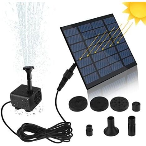 Solar Pump, Solar Fountain, Freestanding Garden Solar Panel Water Pump Kit, Outdoor Submersible Watering Pump