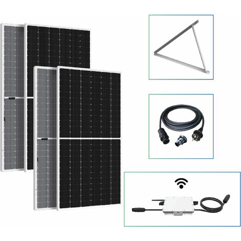 Solar PV 780 Balkonkraftwerk Komplettset Mit 390W Bifazial Solarmodul Aufständerung SÜD 10 M Schukostecker