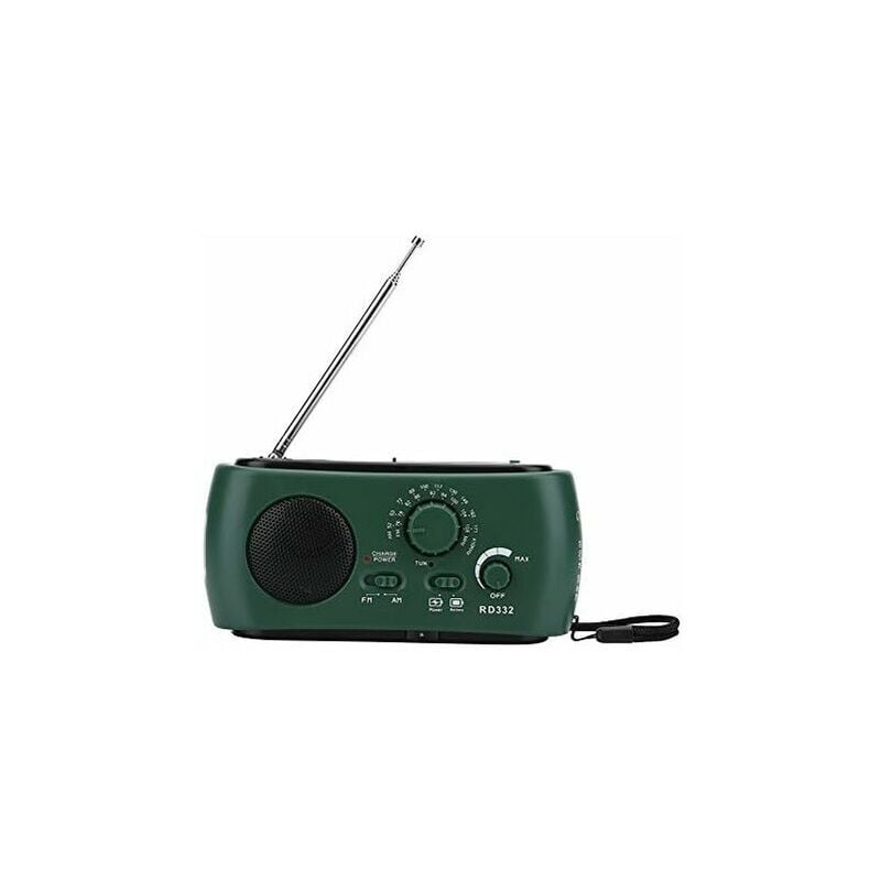 Hoopzi - Solar Radio, Multi-Function am/fm/sw Emergency Crank Solar Flashlight with Reading Light Cell Phone Charger