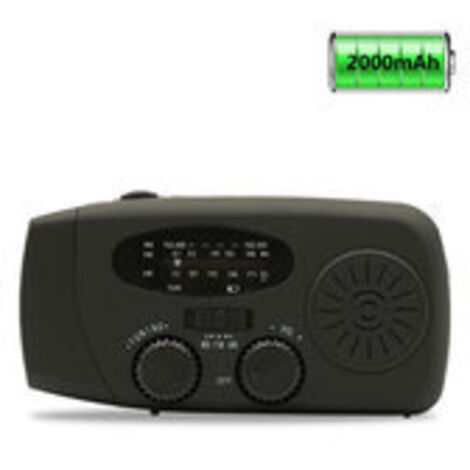Solar Radio, Survival Hand AM/FM Weather Disaster Prevention Radio With 3 Charging Methods, 2000mAh Rechargeable USB Phone Charger, LED Bright Flashlight, Use For Household And Outdoor Camping, Hiking