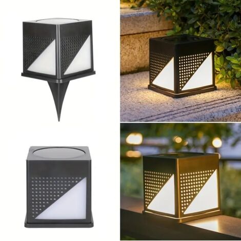 Solar-Säulenstrahler, Solar-Gartenleuchte, wasserdichte LED-Außenleuchte für Hof, Villa, Wand, Türrahmen, Türpfostenstrahler