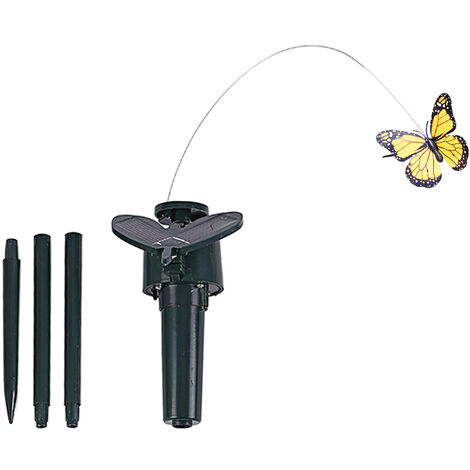 Windspiel Wippe Gartenstecker 2× Beleuchteter Solar Schmetterling  Metall