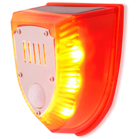 Solar Sound and Light Alarm Motion Sensor 110DB Sound Alert LED Flash Warning Strobe Security Alarm System for House Farm Villa