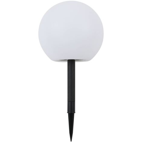 Solar sphere Lago with LED and earth spike - white