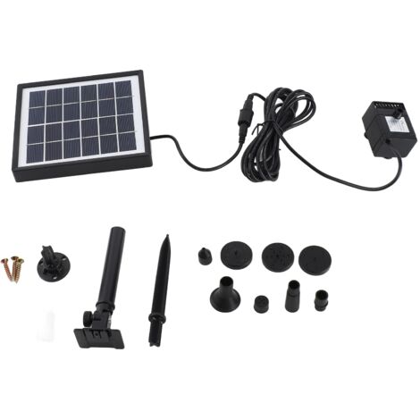 Solar-Springbrunnenpumpen-Set mit separatem Solarpanel, verbesserte 1,5-W-Solarwasserpumpe mit 3 m langem Kabel und 8 Düsen für Vogelbad, Terrasse, Garten und Aquarium