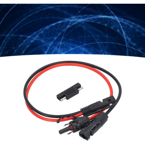 Solar-Starthilfekabel mit SAE-Stecker und wasserdichter Kappe – 0,60 m, 10 AWG, PVC, max. 360 W/30 A