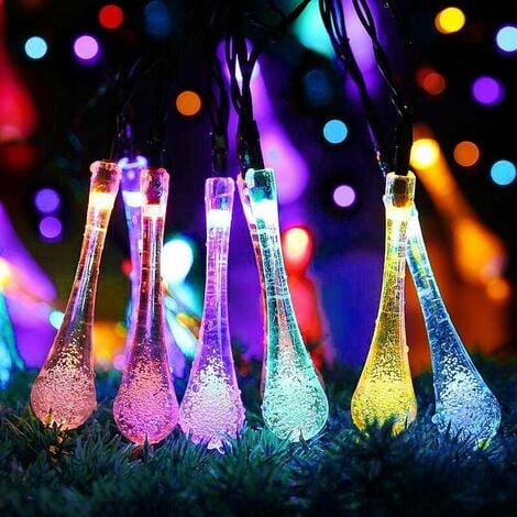 HOOPZI Solar String Light Outdoor Garden, 30 LED Outdoor Garden Light 6.5M/21.3FT Multi-Color, Solar Fairy Tale String Light 8 Modes Waterproof Outdoor Decoration for Party Wedding Birthday [Energy Class A+]