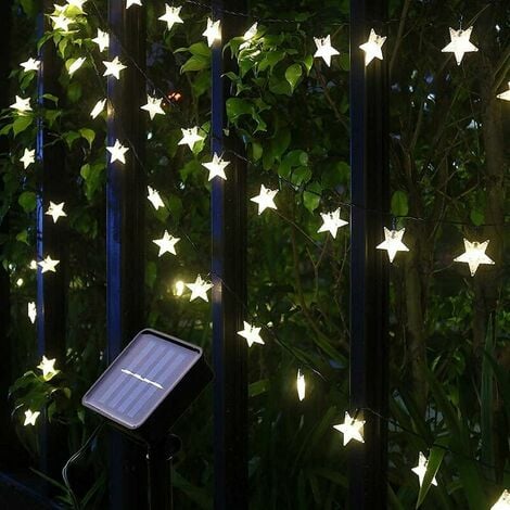 Solar String Lights, 29Ft 50 LED Solar Star String Lights Warm White Solar Powered Fairy Lights Outdoor 8 Modes Waterproof Festival Lighting for Garden Patio Yard Home Wedding Party Decoration