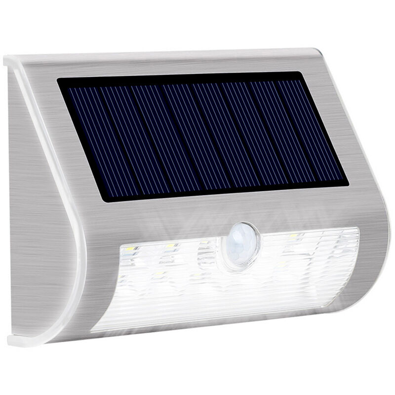 Solar-Stufenlichter Bewegungssensor Outdoor 13 LEDs Wasserdichtes Solar-Treppenlicht PIR Mini Edelstahl Solarbetriebene Decklichter LED-Wandleuchten