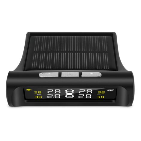 Solar Système de Surveillance D'Alarme Pression Pneu Voiture Tpms 4 Avertissement Externe Automatique Température
