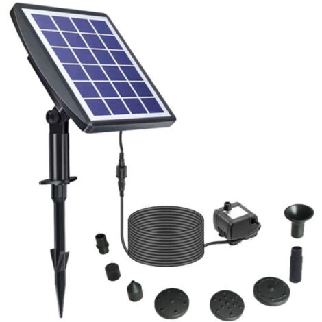 Solar-Teichpumpe, Solar-Teichbelüfter, Solar-Teichpumpe, Aquariumbelüfter, Luftpumpe, Teichbelüfter, 2,5 W, geteilter Saugnapf, Brunnen, fest