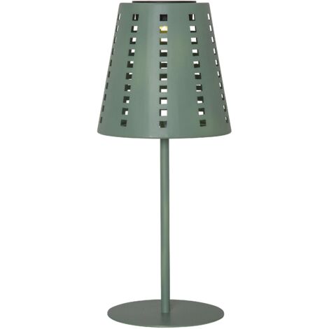 Solar-Tischleuchte ,Sola', LED, Lichtsensor, Metall, grün, warmweiß, 35cm