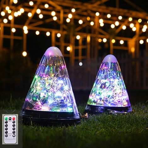 Solar Umbrella Lanterns - Solar Garden String Lights, with Remote Control Timer 8-Modes-Shift Waterproof Garden Landscape Lights, for Patio Yard Party Wedding Decoration Light (Four Colors)(2 Pack)