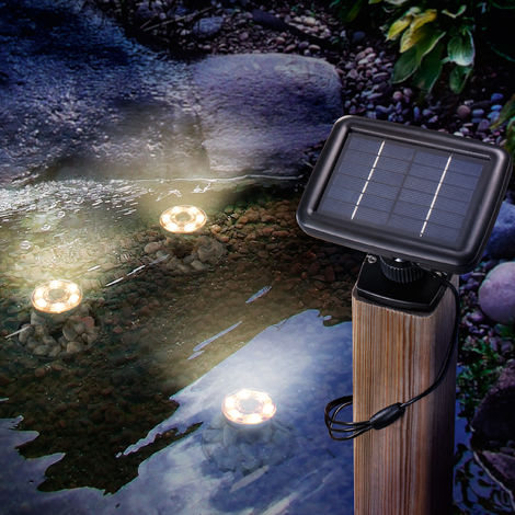 Solar Unterwasser LED Strahler Gartenteich Teichbeleuchtung Solarlampe 102149