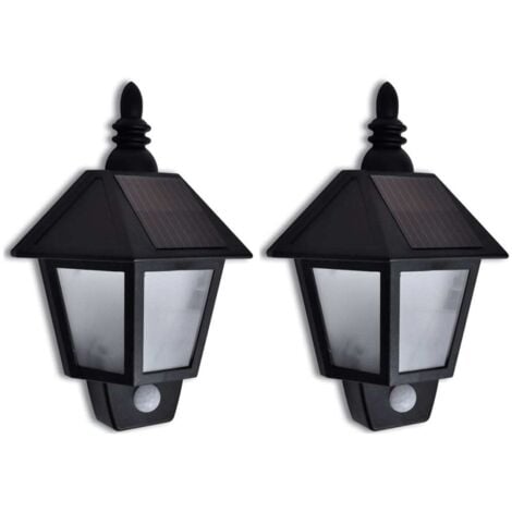 Solar Wall Lamp with Motion Sensor 2 pcs vidaXL