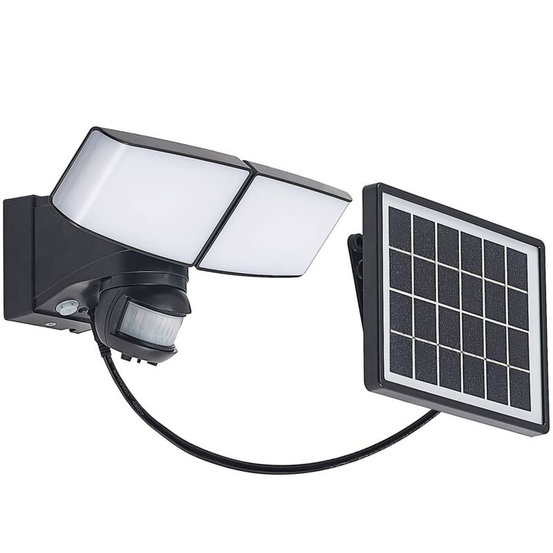 Solar Wall Light Kalvitowith motion detector (modern) in Black made of Plastic (1 light source,) from Prios black