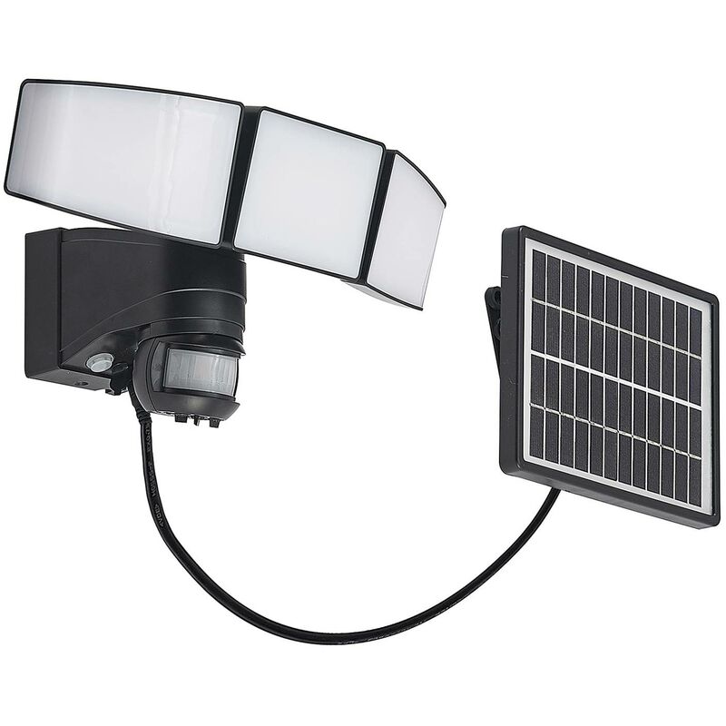 Solar Wall Light Kalvitowith motion detector (modern) in Black made of Plastic (1 light source,) from PRIOS - black