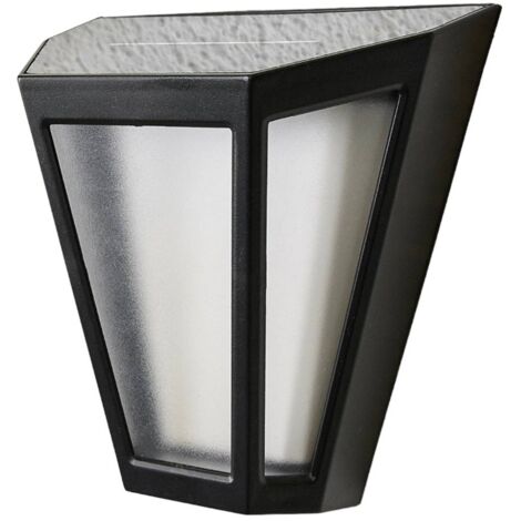 LED solar wall light Yago, frosted lampshade