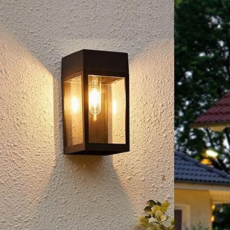 Solar Wall Lights for Garden, Door, Patio and Porch - Classic Black (2 Pack)