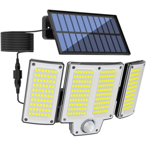 Solar-Wandleuchte mit 280 LEDs – Einstellbarer Bewegungssensor – 3 Beleuchtungsmodi – Außenstrahler für den Garten – Wasserdicht – Energiesparend – Solarbeleuchtungslösung