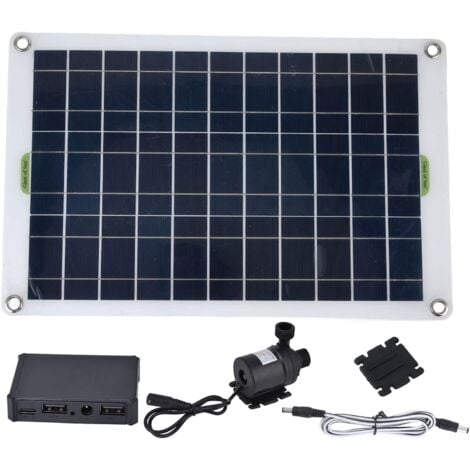 Solar Water Pump Kit, 50W Panel 800L/h 12V DC Low Noise Durable Silicone Plastic Solar Pond Pump, Wide Application Solar Water Pump, Solar Fountain Pump, for Aq