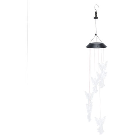 Solar-Windspiel mit Lichtsensor – Engelsfigur, wasserdichte Gartendekoration, mehrfarbige LED